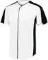Augusta Sportswear Full-Button Baseball Jersey (1655), Color 'White/Black'